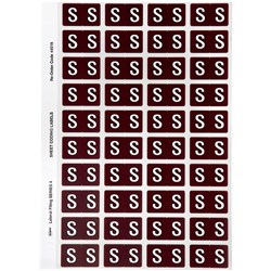 Avery Alphabet Coding Label S Side Tab 25x42mm Brown