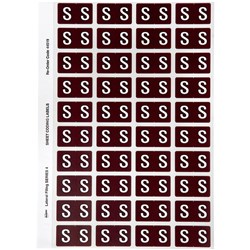 Avery Alphabet Coding Label S Side Tab 25x42mm Brown