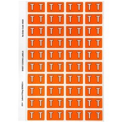 Avery Alphabet Coding Label T Side Tab 25x42mm Orange