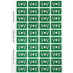 Avery Alphabet Coding Label V Side Tab 25x42mm D Green