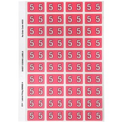 Avery #5 Pink 25x42mm Numeric Side Tab Coding Label