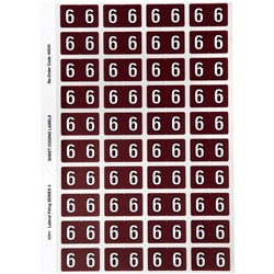 Avery #6 Brown 25x42mm Numeric Side Tab Coding Label