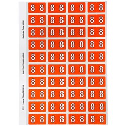 Avery #8 Orange 25x42mm Numeric Side Tab Coding Label