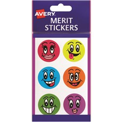 Label Avery Merit Blister Pack Smiley Faces 43Mm