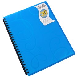 Display Book A4 Jewel Refillable 30 Pocket Blue