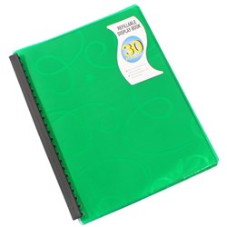 Display Book A4 Jewel Refillable 30 Pocket Green