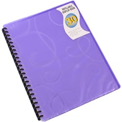 Display Book A4 Jewel Refillable 30 Pocket Purple