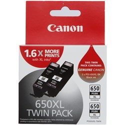 Canon PGI650XLBK Ink Cartridge High Yield Twin Pack Black