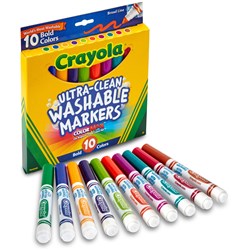 Crayola Broadline Washable Ultraclean Bold Assorted Markers-Bright