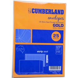 Cumberland Plain Envelope Pocket C5 Strip Seal Gold