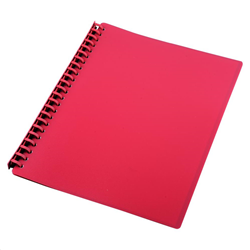 A4 Red 20 Pocket Refillable Display Book