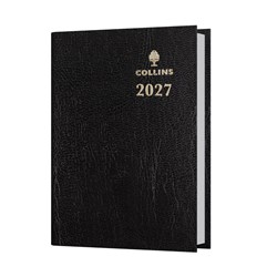 Collins 2027 Sterling 133P A7 Day To Page Black Diary With Pencil