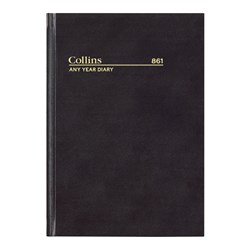 Collins 861 A5 Black WTO Any Year Diary