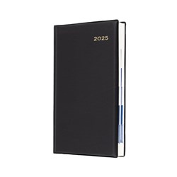 Collins 2025 Belmont 61PA Octavo Day To Page Month Tabs Black Diary