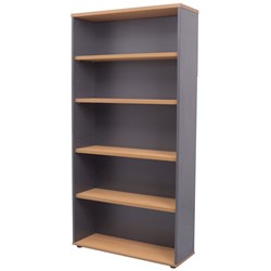 Rapid Worker Bookcase 900Wx315Dx1800H Includes 4 Shelves Beech and Ironstone
