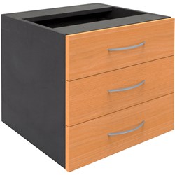 Rapid Worker Fixed Pedestal 3 Personal Drawers Beech and Ironstone