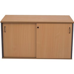 Rapid Worker Credenza Sliding Doors 730Hx1200Wx450D Beech and Ironstone
