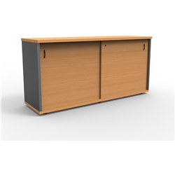 Rapid Worker Credenza Sliding Doors 730Hx1500Wx450D Beech and Ironstone