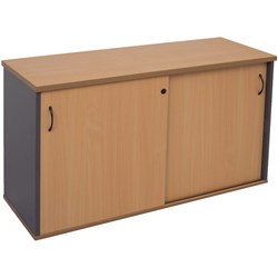 Rapidline Melamine Credenza Sliding Doors 730Hx1800Wx450D Beech and Ironstone