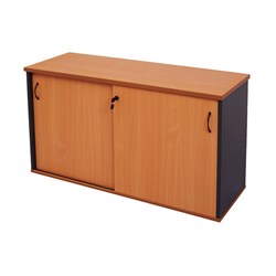 Rapid Worker Credenza Sliding Doors 730Hx1800Wx450D Cherry and Ironstone