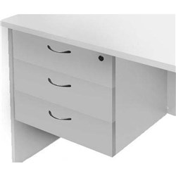 Rapidline Melamine Fixed Pedestal 3 Personal Drawers All Grey