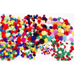 Jasart Pom Poms Assorted Colours 13Mm