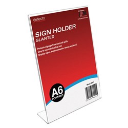 Deflect-O Sign Menu Holder Slanted A6 Portrait