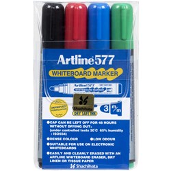 Artline 577 Asst Wallet 4 Whiteboard Markers