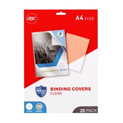 GBC Binding Covers A4 150 Micron Clear Pack of 25