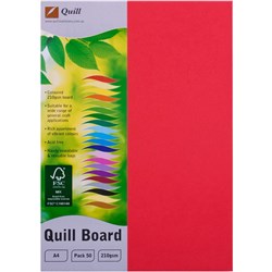 Quill Red A4 210gsm Board