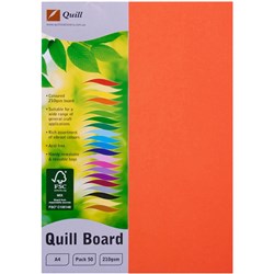 Quill Orange A4 210gsm Board