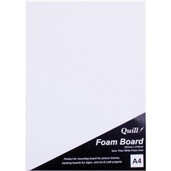 Quill White A4 5mm Foam Board