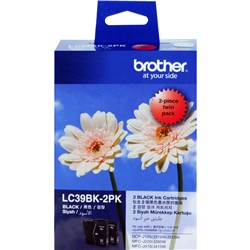 Brother LC-39 Black Ink Cartridge 2 PACK