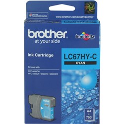 Brother LC-67 Cyan Hi-Yield Ink Cartridge