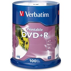 Dvd+R Verbatim 4.7Gb White I/Jet Printable Spindle