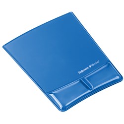 Fellowes Clear/Blue Gel Mouse Pad/Wrist Rest