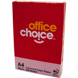 Office Choice A4 80gsm Pink Copy Paper