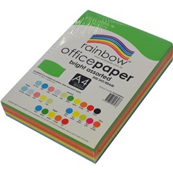 Rainbow A4 80gsm Assorted Bright Colours Copy Paper