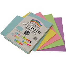 Rainbow A4 80gsm Assorted Pastel Colours Copy Paper