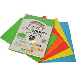 Rainbow A4 80gsm Assorted Bright Colours Copy Paper