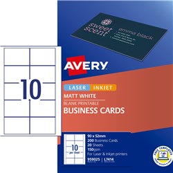 Business Card Avery L7414-20 Matt 90X52mm 150gsm