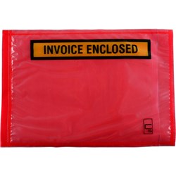 Cumberland 115x165mm Invoice Enclosed Red Adhesive Packing Envelopes