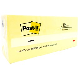 Post-It Yellow 653 35x48mm Adhesive Notes