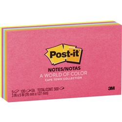 Post-It Capetown 655-5PK 76x127mm Adhesive Notes