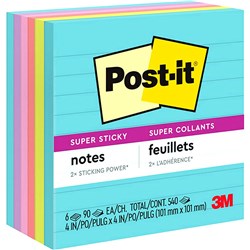 Post-It Miami 675-6SSMIA 98x98mm Super Sticky Adhesive Notes