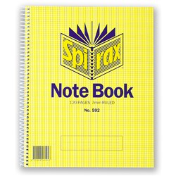 Notebook Spirax 592 222X178mm 120Pg