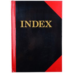 Cumberland A5 Indexed Gloss Red & Black 100 Leaf Notebook