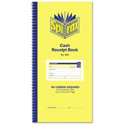 Spirax 553 Carbonless Cash Receipt Book