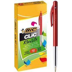 Bic Clic Medium Red Ballpoint Pen