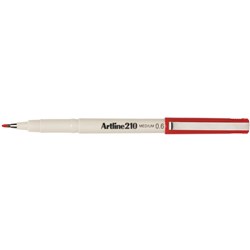 Artline 210 Red 0.6mm Medium Fineliner